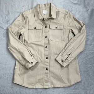Fat Face FatFace UK Shirt Jacket Shacket US 8 Womens Khaki Twill Utility